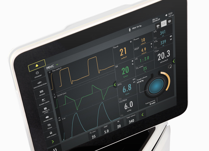RESPIRATEUR DE REANIMATION POUR ADULTE, ENFANT AVEC TOMOGRAPHIE servo-u